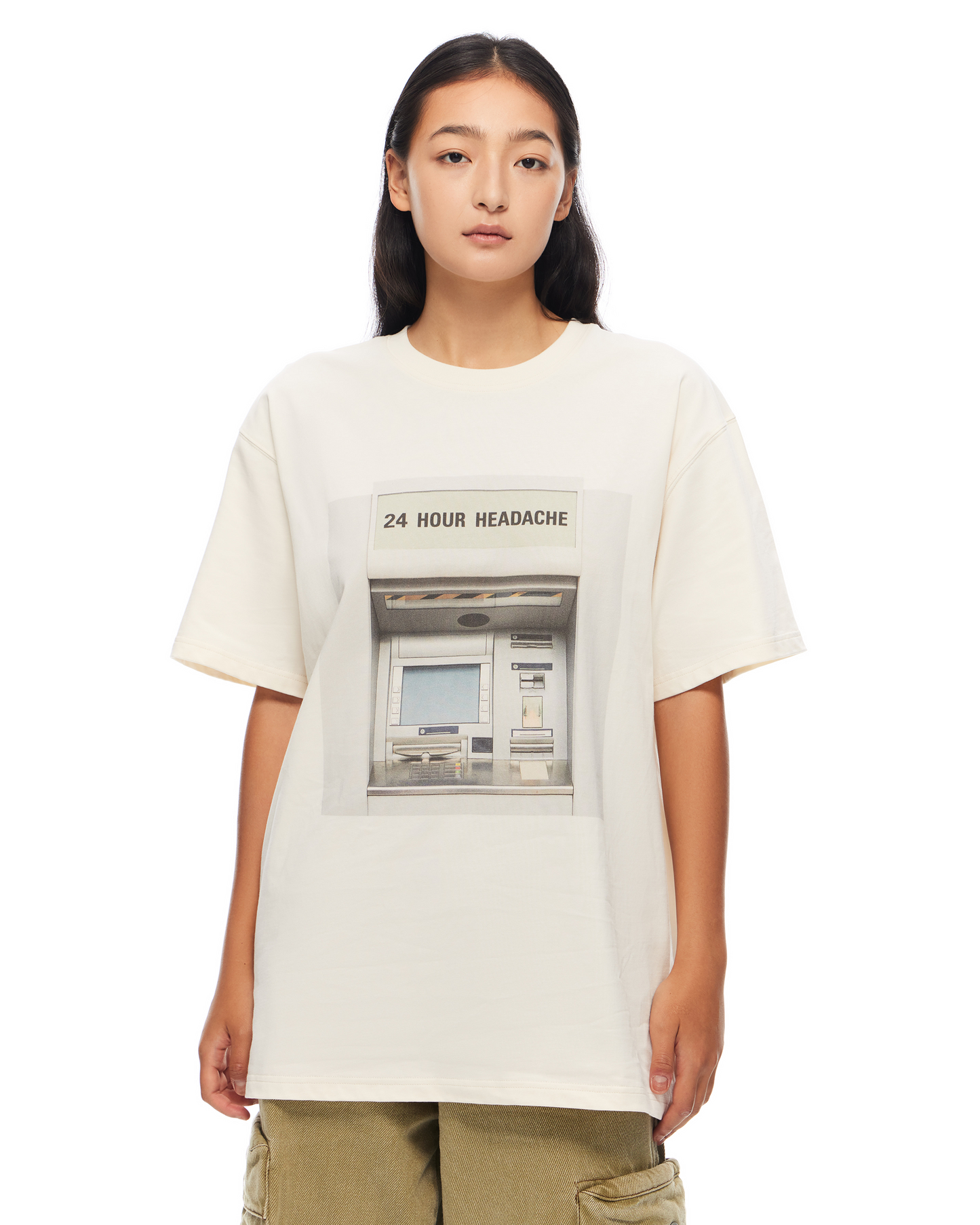 ATM PRINT OVERSIZED CREWNECK SHORT-SLEEVE T-SHIRT