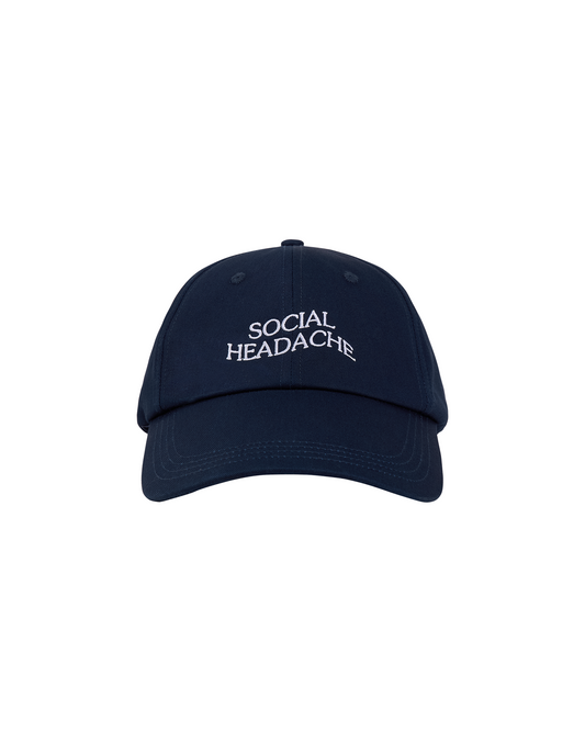 ‘SOCIAL HEADACHE’ SLOGAN EMBROIDERED BASEBALL CAP